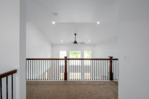 view of railing on upper level